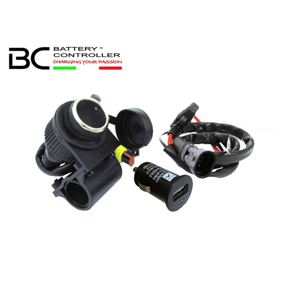 CARGADOR DE BATERÍA DE VIAJE + USB / ENCENDEDOR DE CIGARRILLOS CONTROLADOR DE BATERÍA BC 12V