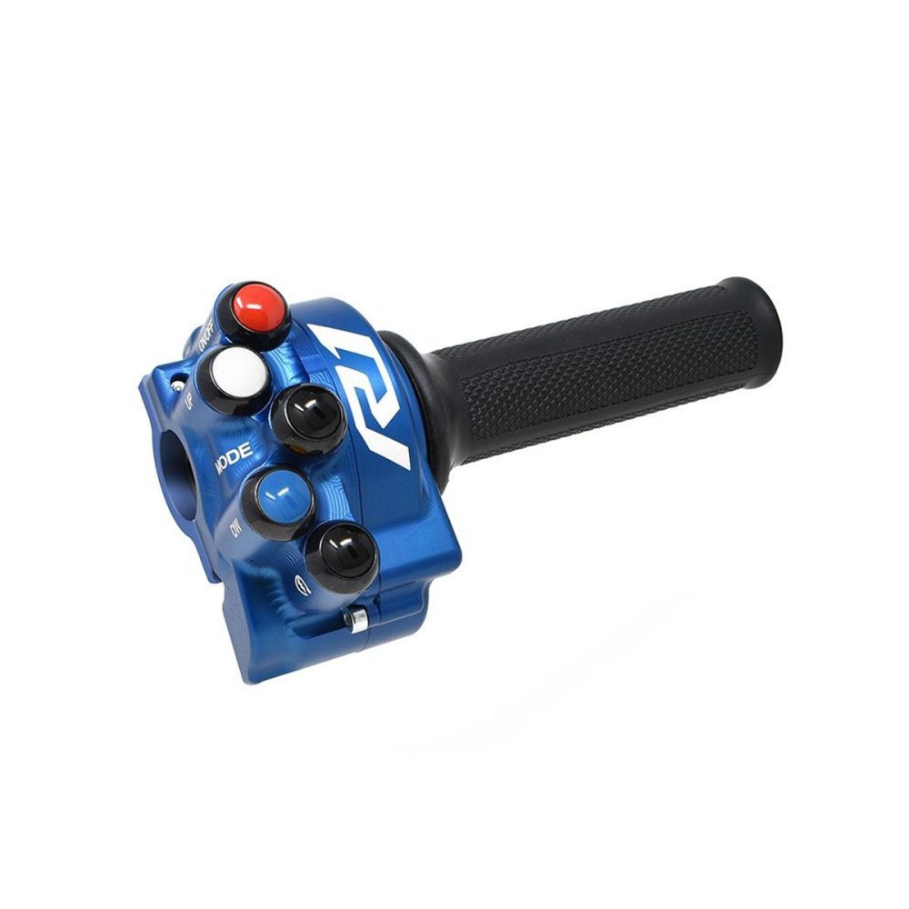 COMANDO DE GAS CON PULPA INTEGRADA AZUL A REACCIÓN YAMAHA R1 2023