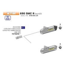 RACOR CATALÍTICO DE ACERO INOXIDABLE APROBADO POR ARROW KTM 690 SMC R 2021-2023