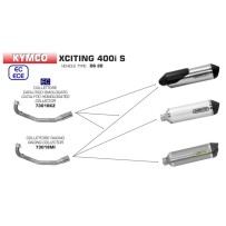 COLECTOR DE CATALIZADOR DE ACERO INOXIDABLE ARROW KYMCO XCITING 400I S 2018-2020