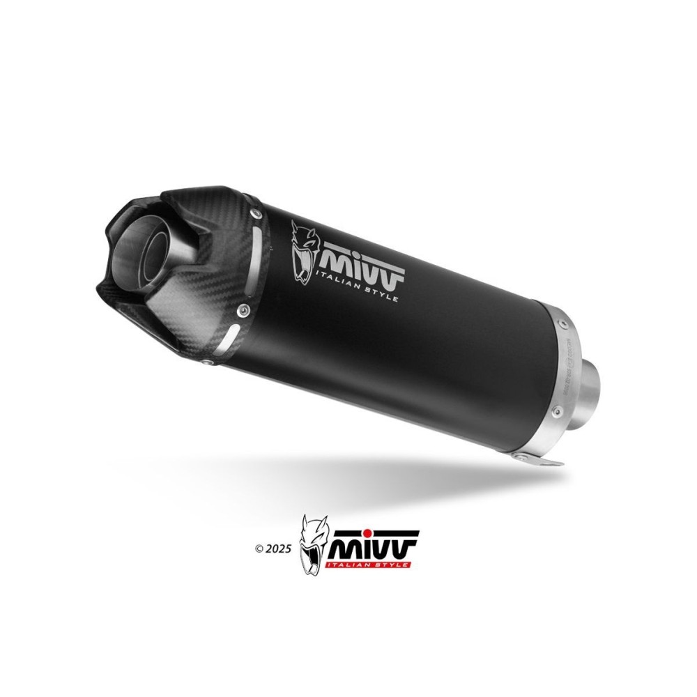 SILENCIADOR AK-1 ACERO INOXIDABLE NEGRO-CARBONO MIVV KAWASAKI Z 500 / SE 2024