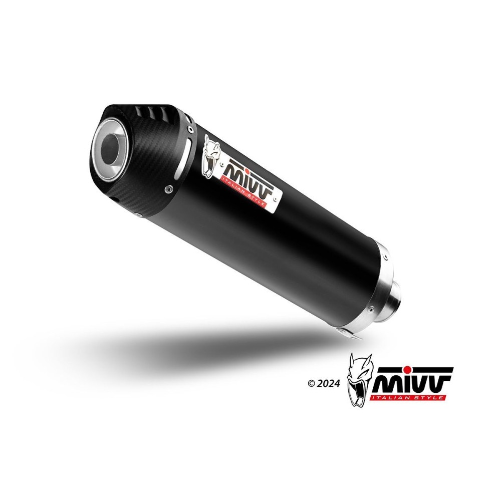 SILENCIADOR MIVV OVAL ACERO NEGRO-CARBONO QJ MOTOR SRT 800 S / X / SX 2024