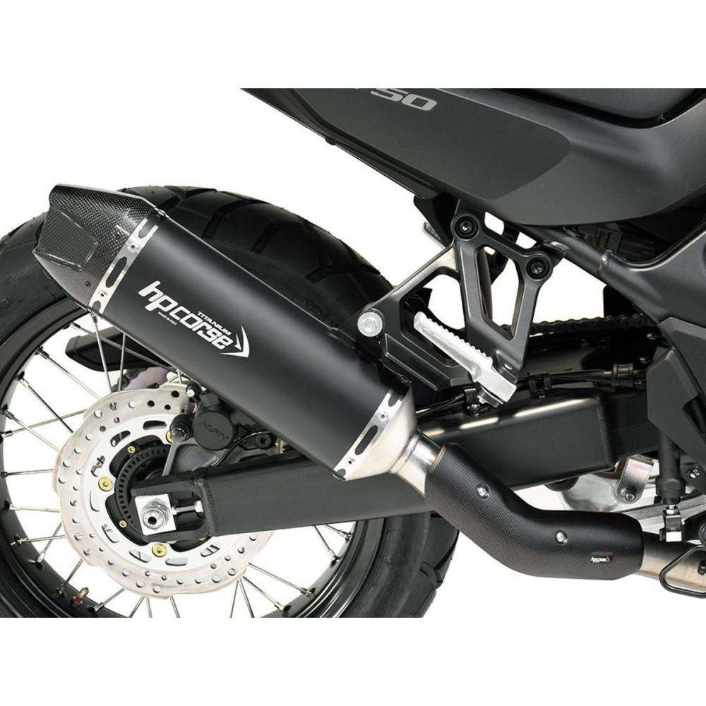 SILENCIADOR DE ESCAPE SP-1 CARBONO CORTO NEGRO HP CORSE HONDA TRANSALP XL 750 2023-2024