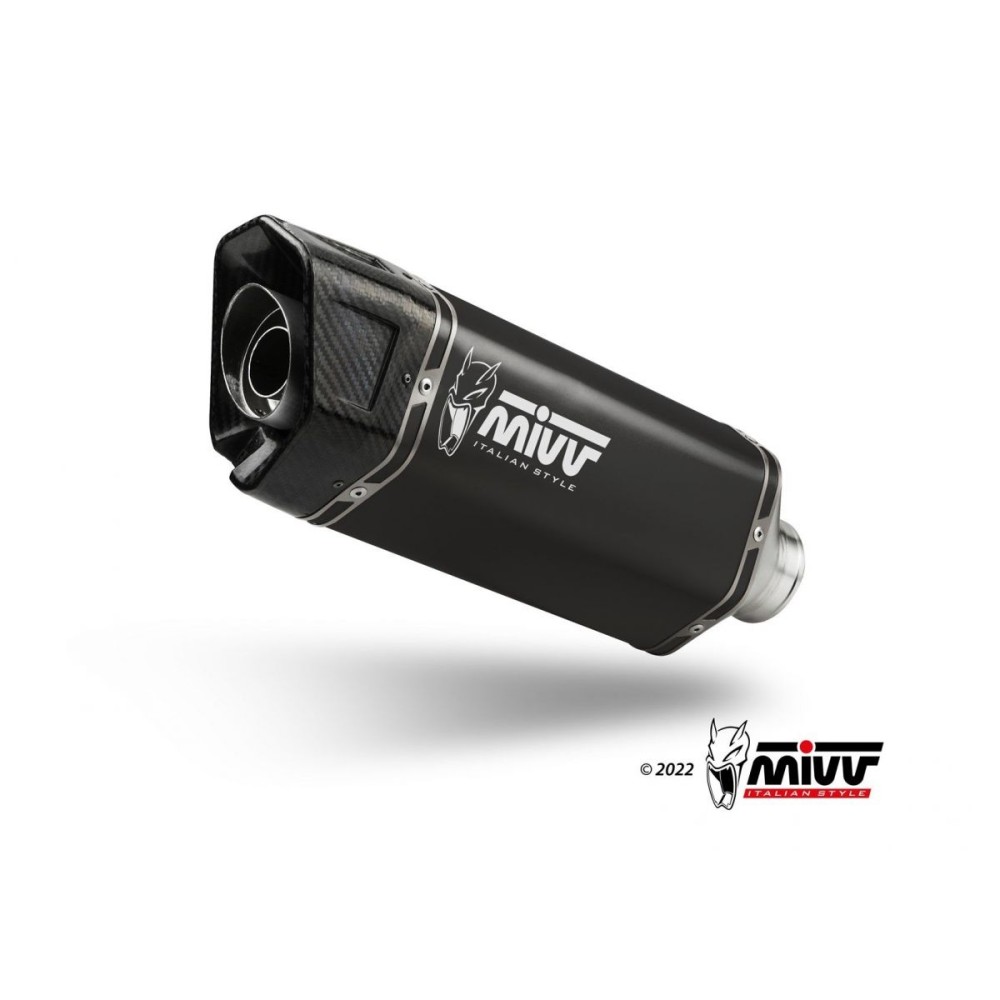 TERMINAL DE ACERO INOXIDABLE SR-1 NEGRO MIVV KYMCO AK 550 2021-2024 TERMINAL DE ACERO INOXIDABLE SR-1 NEGRO MIVV KYMCO AK 550 2021-2024