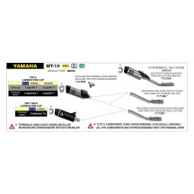 SILENCIADOR DE PISTA DE CARRERAS DE TITANIO ARROW YAMAHA MT-10 2022-2024