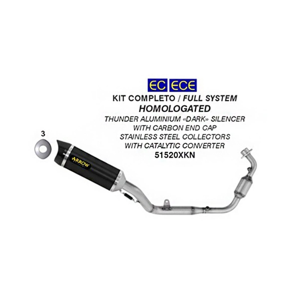 KIT COMPLETO HOMOLOGADO THUNDER ALUMINIO DARK ARROW HONDA CB 125 R 2024
