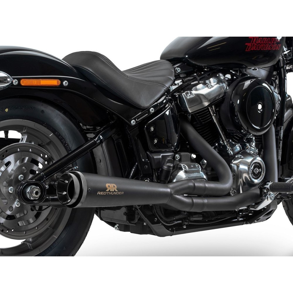 ESCAPE COMPLETO NEGRO RACING SHORT 2:1 RED THUNDER HARLEY DAVIDSON TOURING 2009-2024