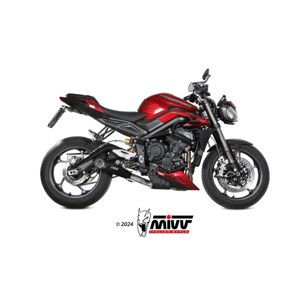SISTEMA COMPLETO X-M5 ACERO INOXIDABLE NEGRO MIVV TRIUMPH STREET TRIPLE 765 R / RS 2023-2024