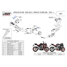 ESCAPE COMPLETO 2X1 MIVV MK3 CARBONO APRILIA RS 660 2020-2024