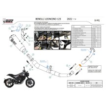 ESCAPE COMPLETO ESTÁNDAR MIVV X-M1 NEGRO ACERO INOXIDABLE NEGRO BENELLI LEONCINO 125 2022-2024