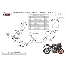 ESCAPE COMPLETO X-M1 MIVV ACERO INOXIDABLE APRILIA RS 660 2020-2024
