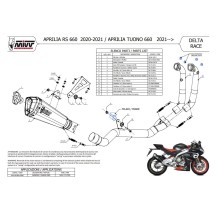ESCAPE COMPLETO DE CARBONO DELTA RACE MIVV APRILIA TUONO 660 2021-2024