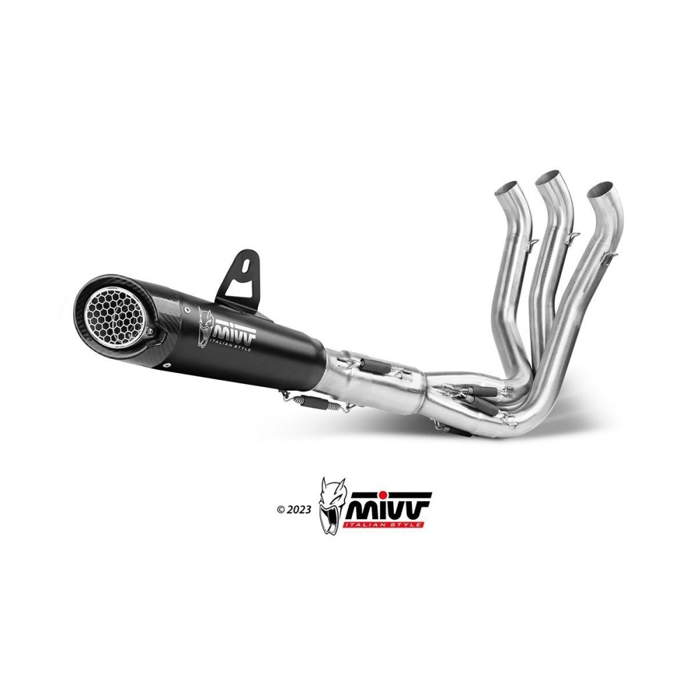 SISTEMA COMPLETO MIVV X-M5 NEGRO DE ACERO INOXIDABLE  TRIUMPH TRIDENT 660 2021-2024
