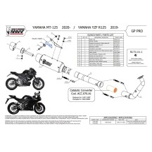 ESCAPE COMPLETO ESTÁNDAR MIVV GP PRO INOX NEGRO YAMAHA MT-125 2020-2024