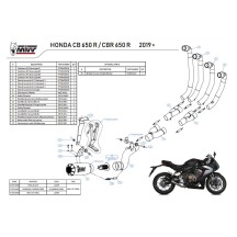 ESCAPE COMPLETO SPORT MK3 MIVV NEGRO ACERO HONDA CBR 650 R 2019-2023