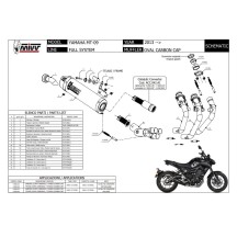 ESCAPE COMPLETO 3X1 MIVV OVAL CARBONO-CARBONO YAMAHA MT-09 2013-2020