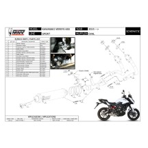 ESCAPE COMPLETO 2X1 MIVV OVALADO TITANIO-CARBONO KAWASAKI VERSYS 650 2015-2020
