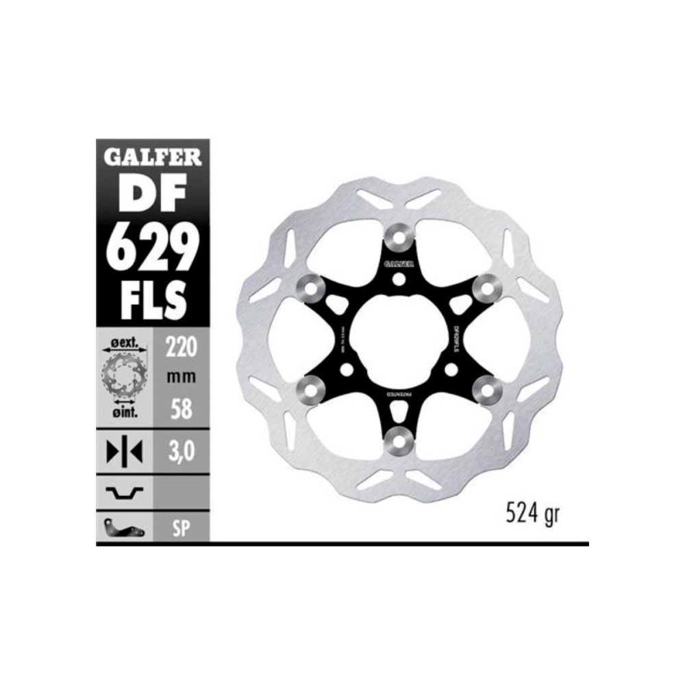 DF629FLS DELANTERO FLOTATING DISCO GALFER PIAGGIO TYPHOON 50 / 125 1994-2010
