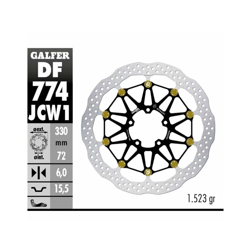 DISCO FLOTANTE COMPLETO RACING GALFER DUCATI MULTISTRADA V4 PIKES PEAK 2022-2024
