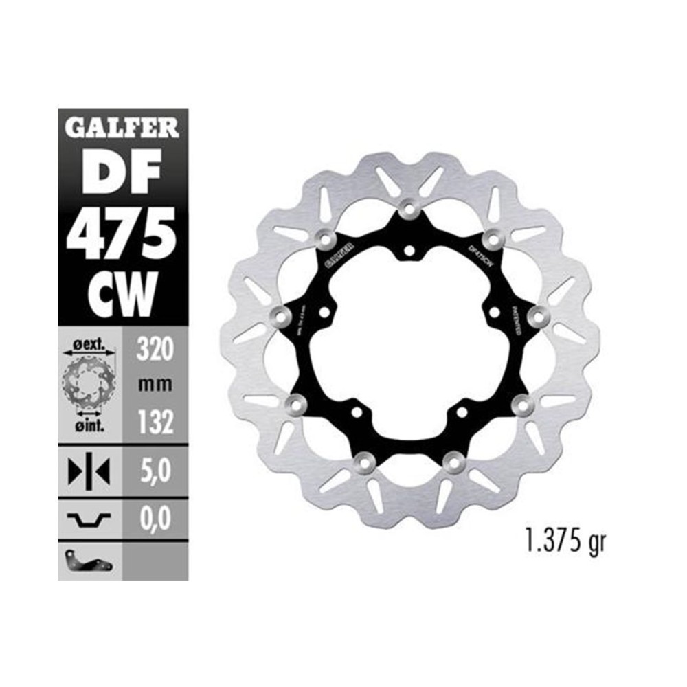 DISCO FLOTANTE COMPLETO GALFER YAMAHA XVS 1300 STRYKER 2011-2017