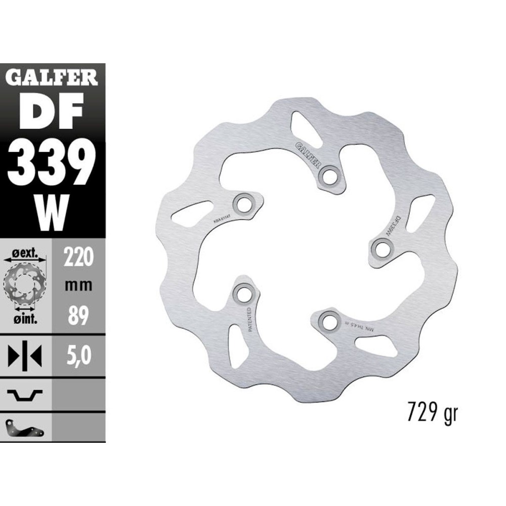 DF339W DISCO FIJO TRASERO GALFER SUZUKI GSX-R 750 2006-2017