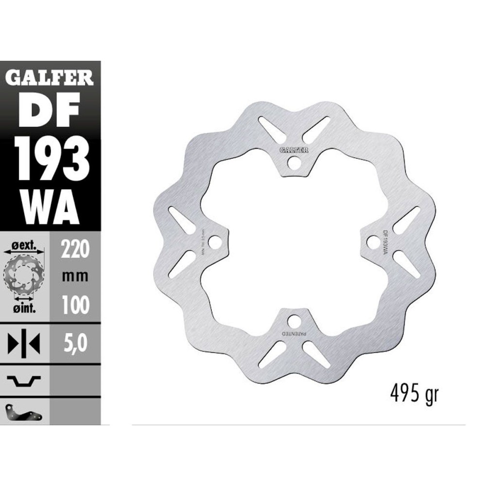 DF193WA DISCO FIJO TRASERO GALFER KAWASAKI Z 650 2017-2023