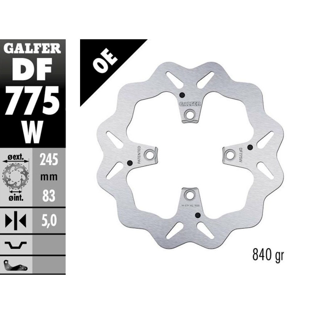 DF775W DISCO FIJO TRASERO GALFER DUCATI SUPERSPORT 950 / S 2017-2023