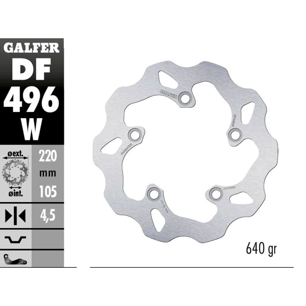 DF496W DISCO FIJO TRASERO RACING GALFER YAMAHA R1 / M 2004-2023