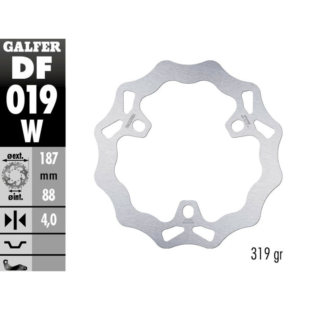 DF019W DISCO FIJO TRASERO GALFER HONDA NSF 250 R PINZE BREMBO M50 / M4