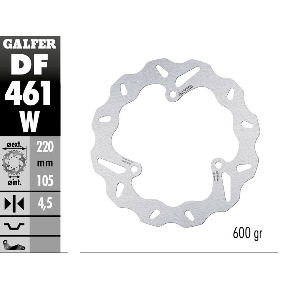 DISCO DURO TRASERO GALFER DF461W YAMAHA R3 2015-2023