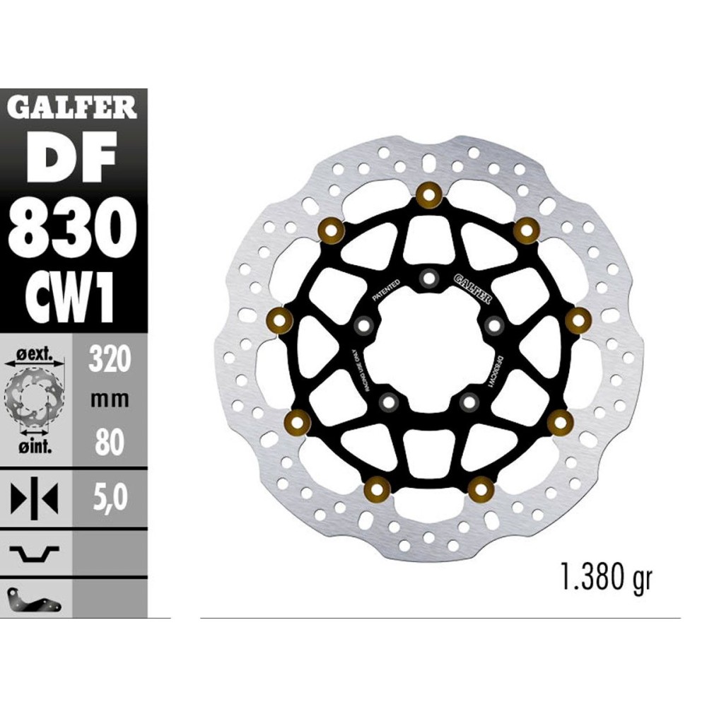 DISCO FLOTANTE GALFER DF830CW1 MV AGUSTA F3 2015-2020