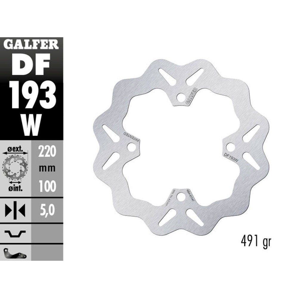 DISCO FIJO TRASERO GALFER DF193W KAWASAKI ZX-6 R 2005-2020