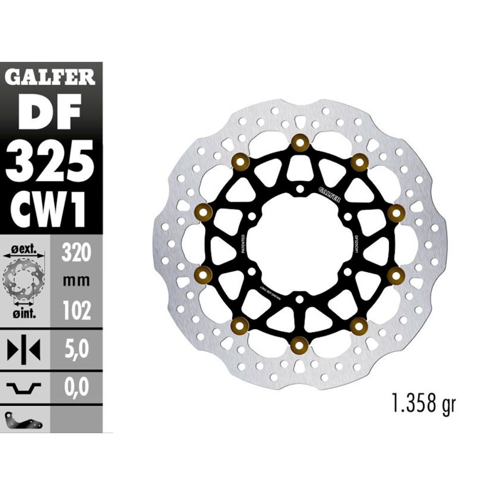 DISCO FLOTANTE GALFER DF325CW1 SUZUKI GSX-R 1000 RR 2016-2020