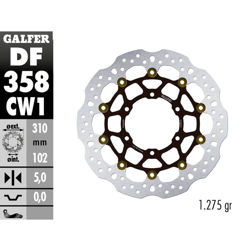 DF358CW1 DISCO FLOTANTE GALFER SUZUKI GSX-R 1000 RR 2012-2015