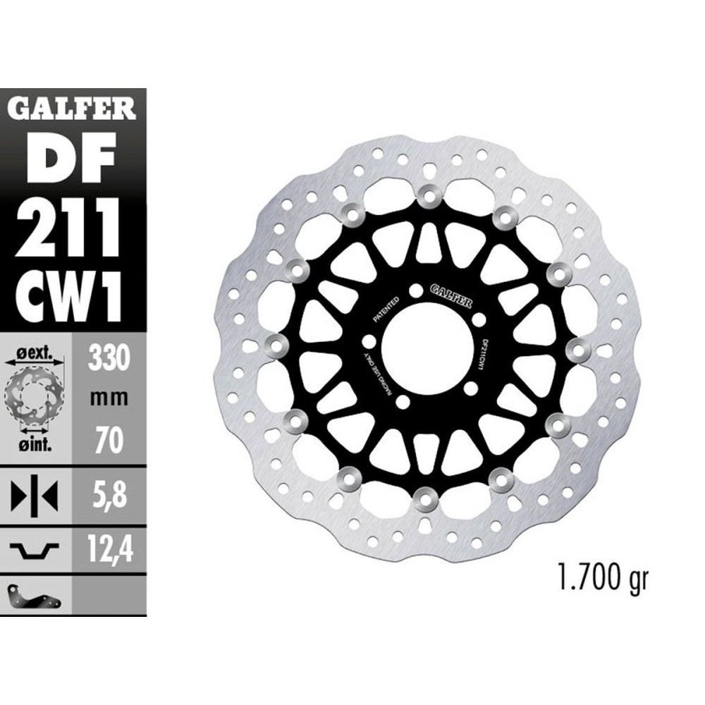 DISCO FLOTANTE GALFER DF211CW1 KAWASAKI ZX-10 RR 2017-2020
