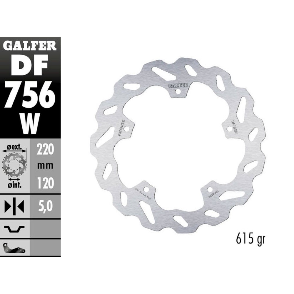 DISCO DURO TRASERO GALFER DF756W BMW HP4 2005-2020