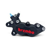 PINZA DE FRENO DELANTERA IZQUIERDA NEGRA BREMBO RACING LOGO ROJO P4-40C