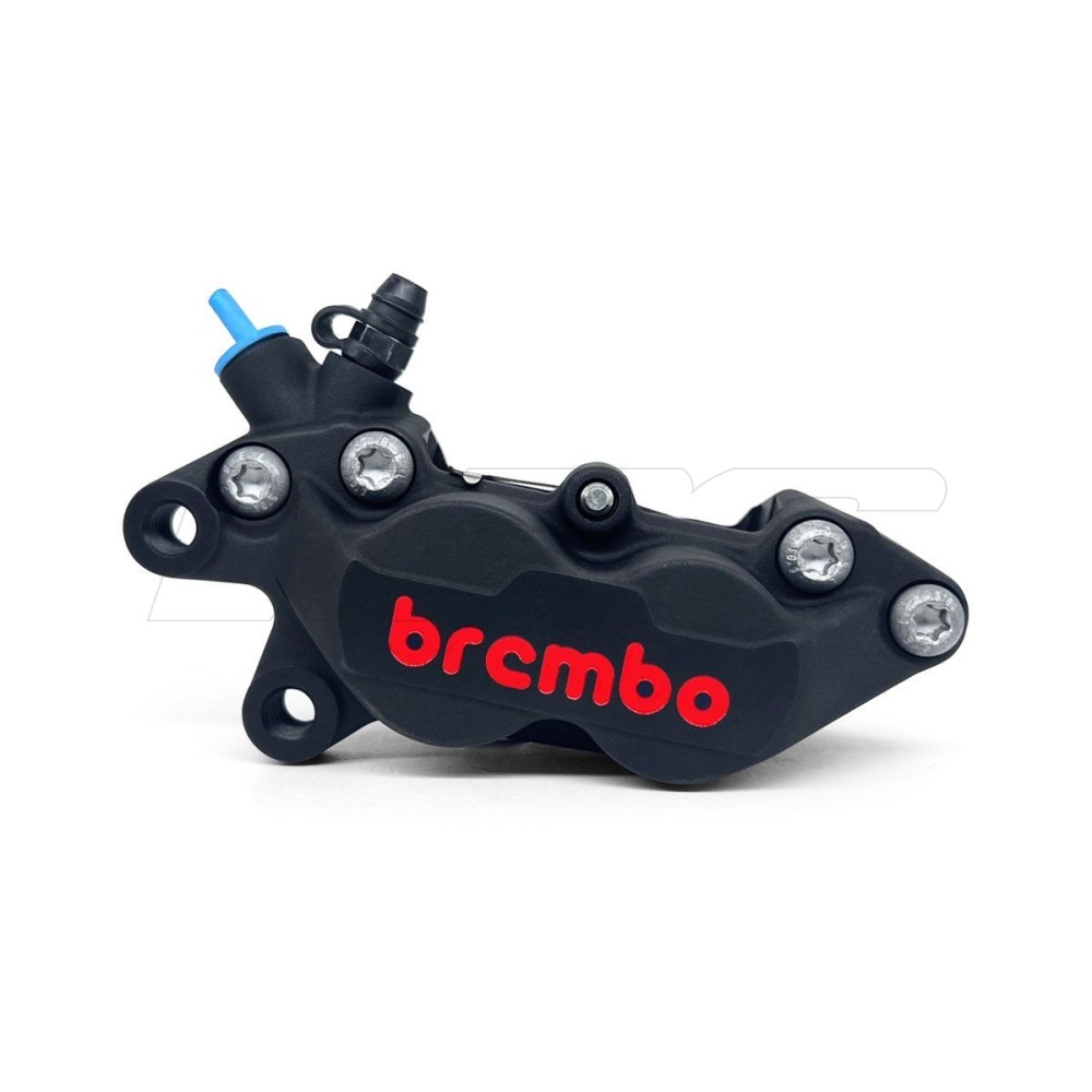 PINZA DE FRENO DELANTERA IZQUIERDA NEGRA BREMBO RACING LOGO ROJO P4-40C