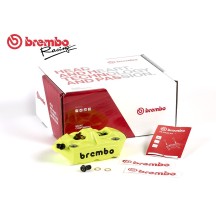 PINZA DE FRENO BREMBO RACING M4 MONOBLOQUE RADIAL IZQUIERDA 100MM LOGOTIPO AMARILLO FLUO NEGRO