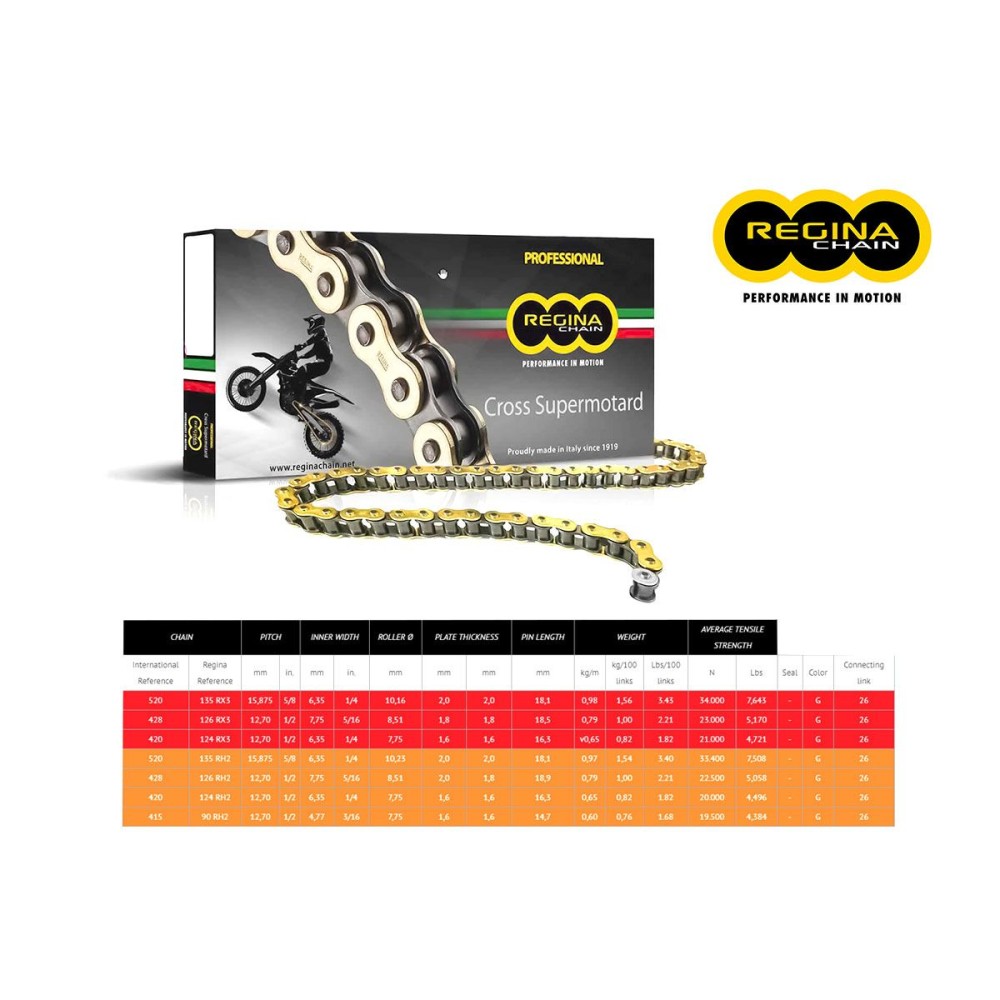 CADENA REGINA 135RX3 PASO 520 KTM MX 250 91-93