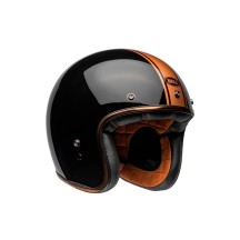CASCO BELL CUSTOM 500 2024 RALLY JET NEGRO/BRONCE PULIDO ECE 06