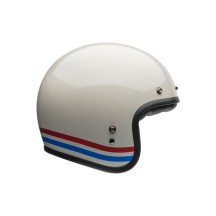 CASCO JET BELL CUSTOM 500 RAYAS BLANCO PERLA ECE 06