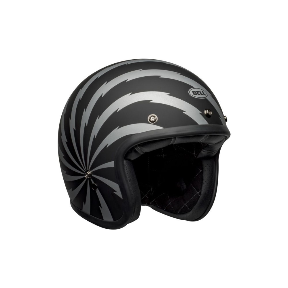 CASCO JET BELL CUSTOM 500 VERTIGO NERO ARGENTO OPACO