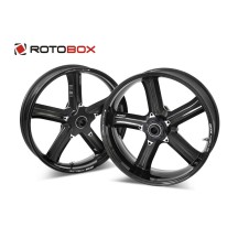 PAR DE LLANTAS DE CARBONO ROTOBOX BOOST DOBLE BRAZO DUCATI 959/899 PANIGALE POST. 6"