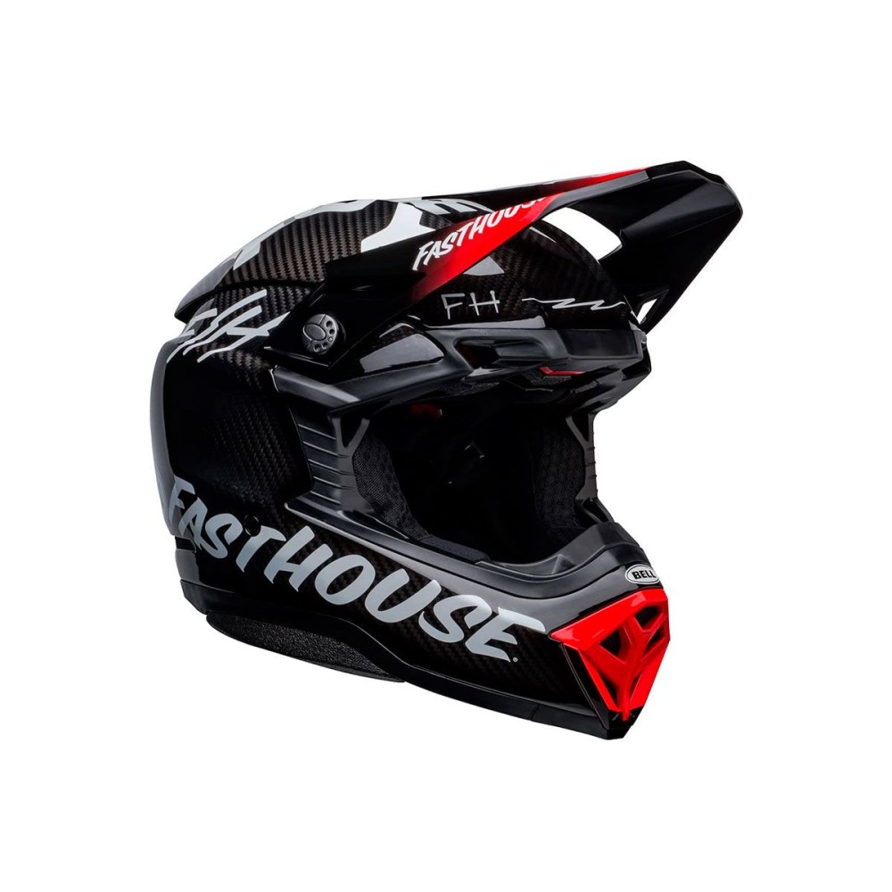 CASCO OFF ROAD BELL MOTO-10 SPHERICAL FH NEGRO Y ROJO