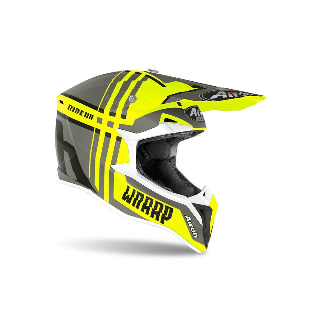 CASCO AIROH OFF ROAD WRAAP ROTO AMARILLO MATE CASCO AIROH OFF ROAD WRAAP ROTO AMARILLO MATE
