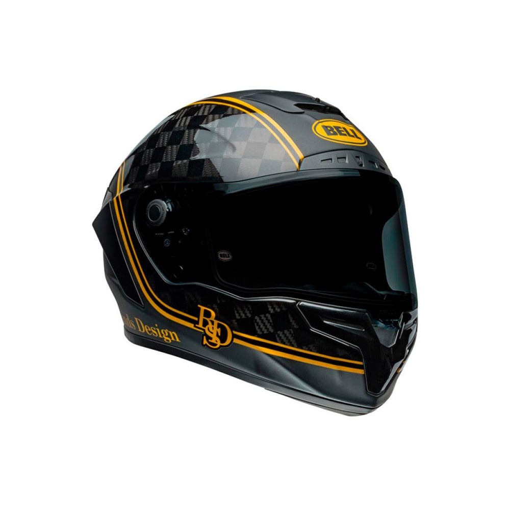 CASCO COMPLETO BELL RACE STAR FLEX DLX 2024 ROLAND SAND DESIGN PLAYER NEGRO/ORO