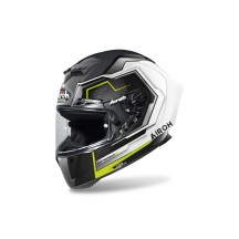 CASCO INTEGRAL AIROH GP550 S RUSH BLANCO AMARILLO NEGRO BRILLO