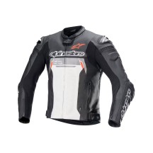 CHAQUETA DE CUERO ALPINESTARS MISSILE V2 IGNITION NEGRO/BLANCO