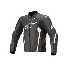 CHAQUETA DE CUERO SPORT FASTER V2 AIRFLOW ALPINESTARS NEGRO/BLANCO
